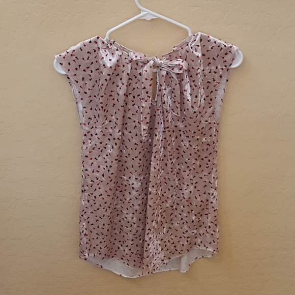 LAUREN CONRAD White with Pink Apples Blouse - Picture 3 of 8